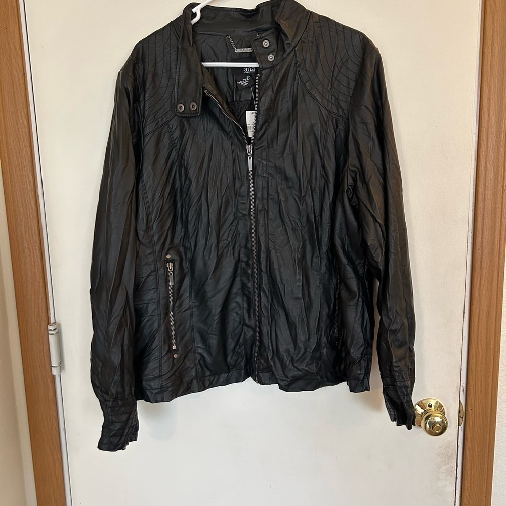 a.n.a a new approach new with tags leather jacket 1X retail 110.00